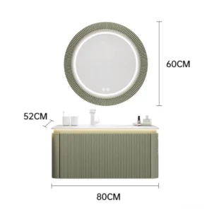 31.5 Inch Luxury Smart Bathroom Vanity Set with LED Backlit Mirror – Ceramic Basin