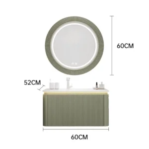 23.6 inches Luxury Smart Bathroom Vanity Set with LED Backlit Mirror – Ceramic Basin