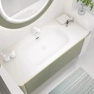 Luxury Smart Bathroom Vanity Set with LED Backlit Mirror – Ceramic Basin