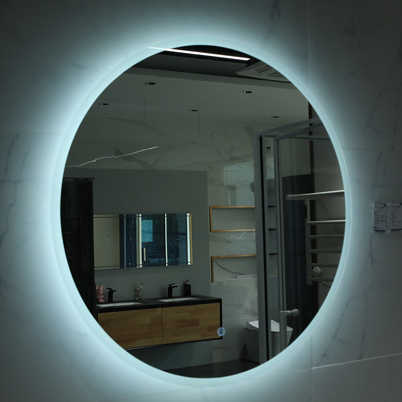 LED Mirror Custom Wall-Mounted Oak Bathroom Vanity Set for Hotel, Resort Solution