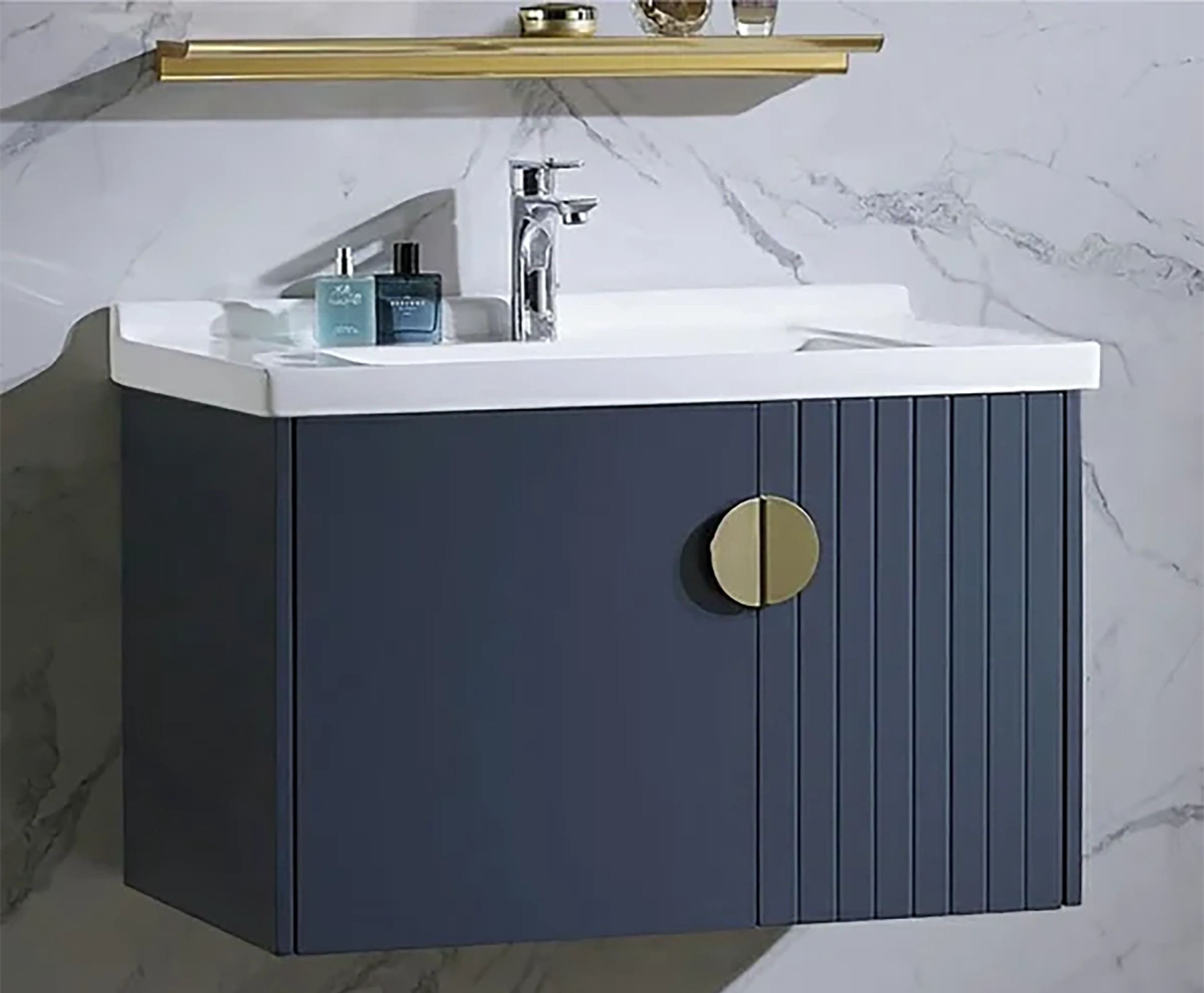 Minimalist Designer Modern Wall-Mounted Oak Bathroom Vanity