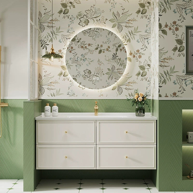 Luxury Smart Bathroom Vanity Set with LED Backlit Mirror - Ceramic Basin & Oak Cabinet