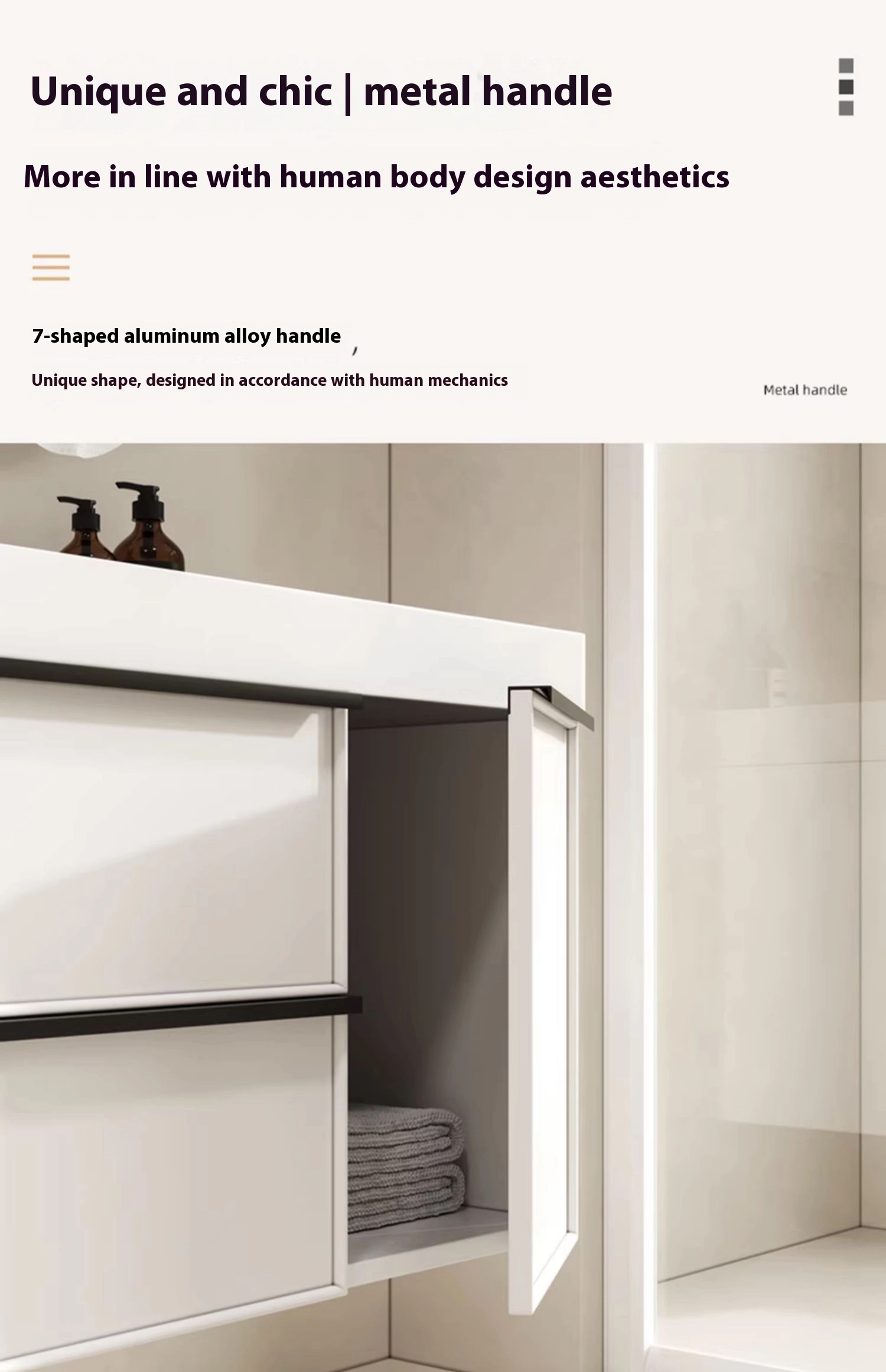 7-shaped aluminum alloy handle,Unique shape, designed in accordance with human mechanics