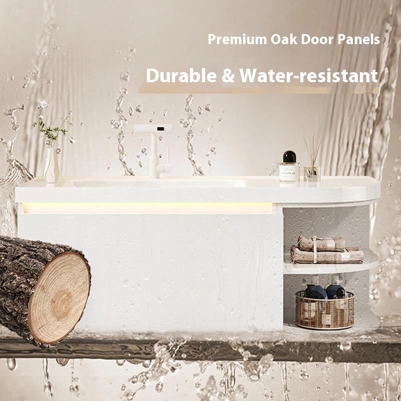 Premium Oak Wood Cabinet: - 15mm thick selected oak panels - Multi-layer solid wood construction - Paint-free eco-friendly finish - Enhanced moisture resistance - Superior structural stability - Natural wood grain texture - Corrosion-resistant properties