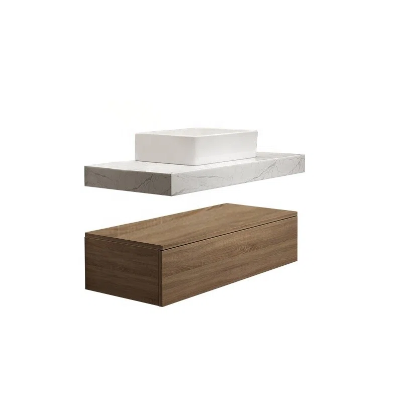Top and Cabinet Chic Design Plywood Floating Bathroom Vanity Set
