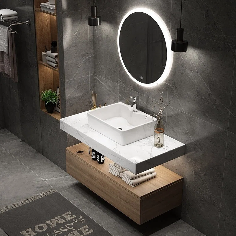 Countertop Basin Chic Design Plywood Floating Bathroom Vanity Set