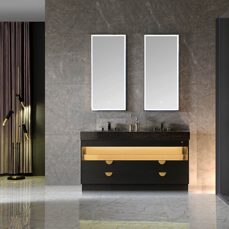 120 cm Custom Design Solid Wood Freestanding Bathroom Vanity with Mirror and Under Ceramic Sink