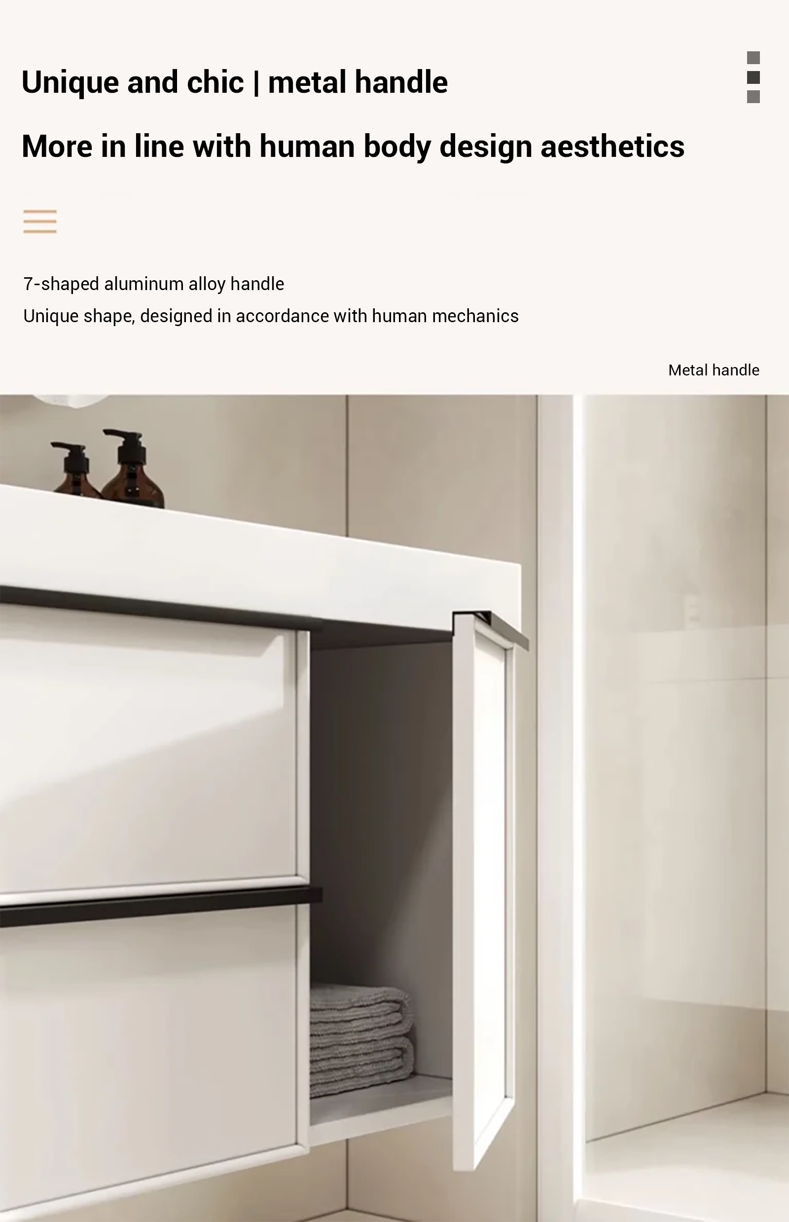 7-shaped aluminum alloy handle，Unique shape, designed in accordance with human mechanics