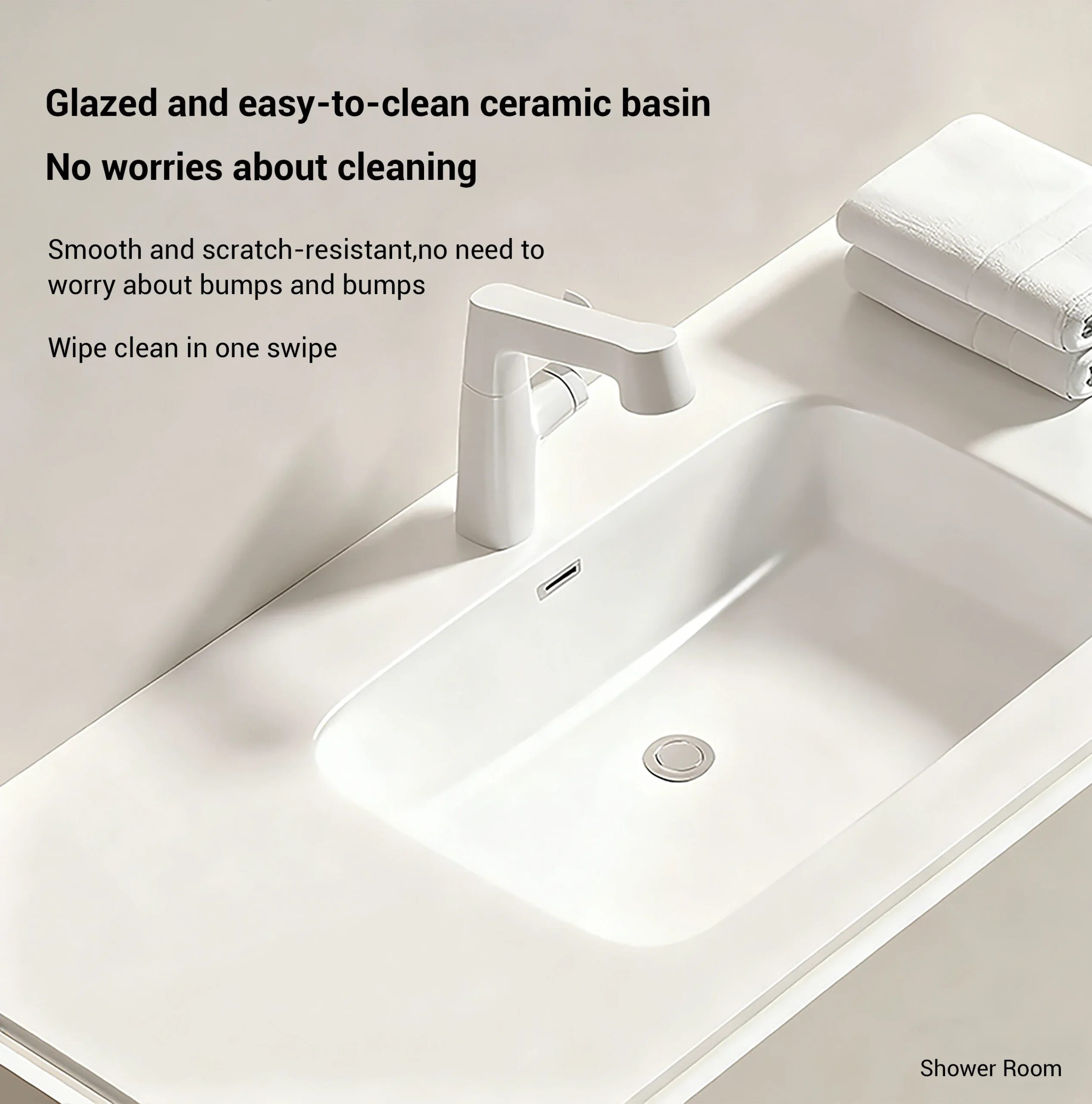 One-wipe clean ceramic surface