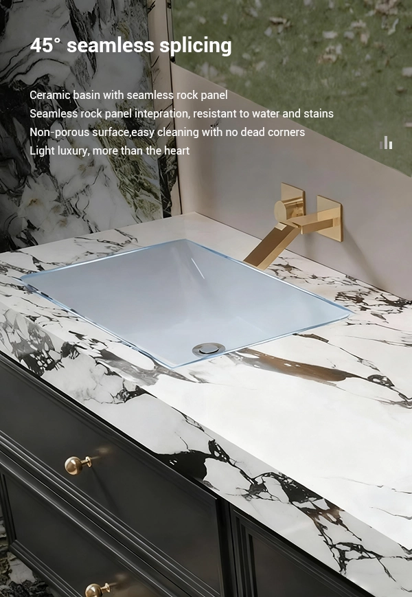 Rock Slab Technology: - 1300°C high-temperature firing - 50,000+ pressure test certified - Mohs hardness: Level O - Seamless basin integration - 14mm basin depth - Stain and water-resistant