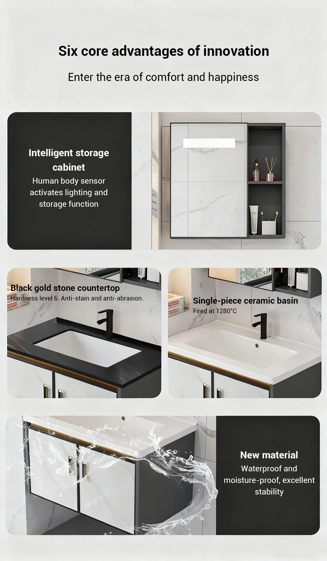 Ceramic Basin: - 1280°C high-temperature fired - 13cm deep design - Splash-proof raised edges - Smooth glazed finish - Easy-clean surface