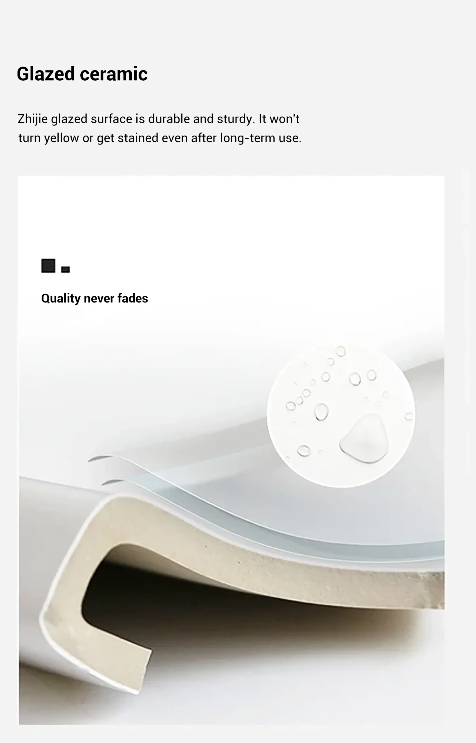 Premium Surface Technology: - Advanced glazed ceramic finish - Anti-yellowing properties - Scratch-resistant surface - Easy-clean technology - Stain-resistant coating