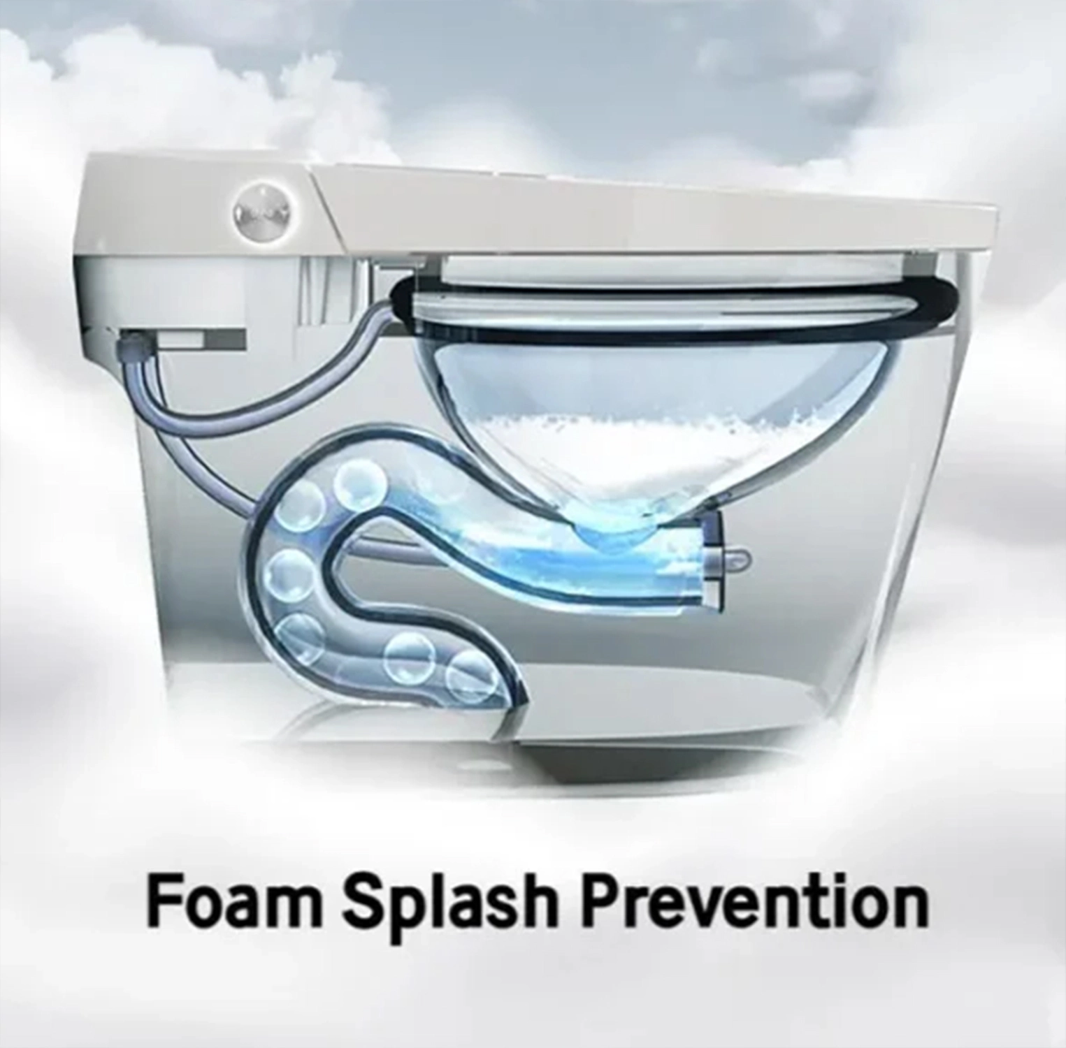 Foam Splash Prevention 029 Smart Bidet Toilet Automatic Flushing Heated Seat Tankless Design Suitable for Hotels Apartments Projects