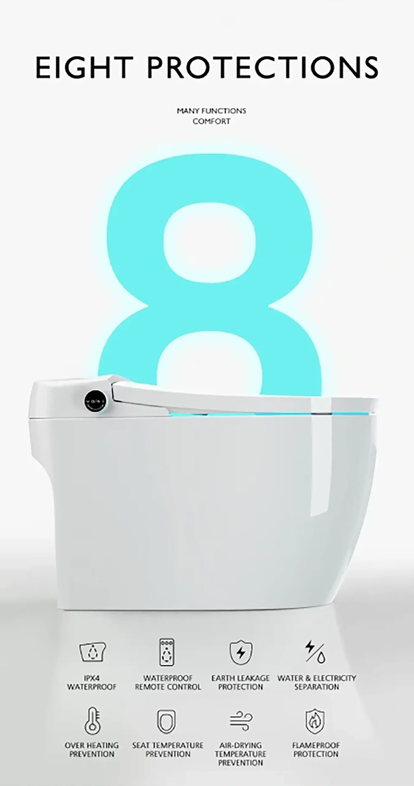 082 High-End Smart Toilet with Pulsating Cleaning and Adjustable Water Temperature 1