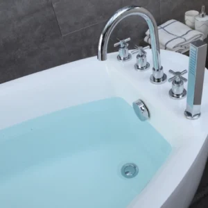 Faucet OMQ-9171B Acrylic Freestanding Bathtub Deep Soaking Bathtub for Luxury Bathroom Suites