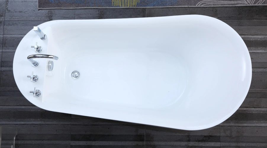 Hotel OMQ-9171B Acrylic Freestanding Bathtub Deep Soaking Bathtub for Luxury Bathroom Suites
