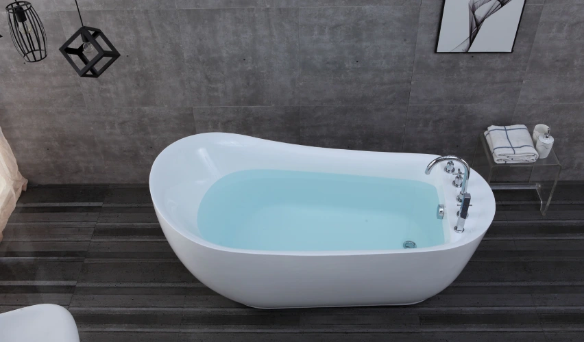 Acrylic OMQ-9171B Acrylic Freestanding Bathtub Deep Soaking Bathtub for Luxury Bathroom Suites