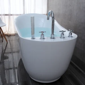 Right Side OMQ-9171B Acrylic Freestanding Bathtub Deep Soaking Bathtub for Luxury Bathroom Suites