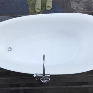 Inner OMQ-91725 Freestanding Acrylic Bath Tub Spacious Interior Comfort Curve Backrest for Full-Body Relaxation