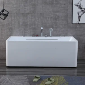 OMQ-91760 Freestanding Massage Bathtub Elegant Design with Powerful Jet System and Anti Slip Base