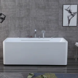 OMQ-91760 Double Ended Massage Bathtub Elegant Design with Powerful Jet System and Anti Slip Base