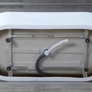 Bottom OMQ-91726 Luxury White Freestanding Soaking Bathtub Durable Acrylic Deep Tub for Bathroom Remodeling
