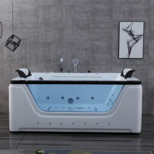 OMQ-91735 Indoor Spa Two-Ended Whirlpool Bathtub with Thermostatic Control Hydro Jets and Built in Ozone Sterilization