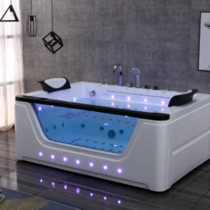 Purple Light OMQ-91735 Indoor Spa Whirlpool Bathtub with Thermostatic Control Hydro Jets and Built in Ozone Sterilization
