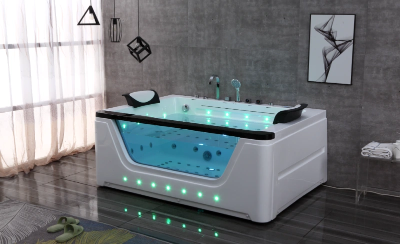 Green Light OMQ-91735 Indoor Spa Whirlpool Bathtub with Thermostatic Control Hydro Jets and Built in Ozone Sterilization