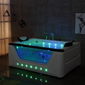 Dark Light OMQ-91735 Indoor Spa Whirlpool Bathtub with Thermostatic Control Hydro Jets and Built in Ozone Sterilization