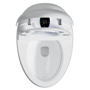 Fully functional smart toilet with dual user memory function and RF remote control with silent shutoff