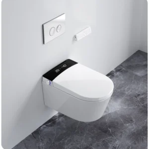 Compact Wall-Hung Smart Toilet with Built-In Tank and Auto Open-Close