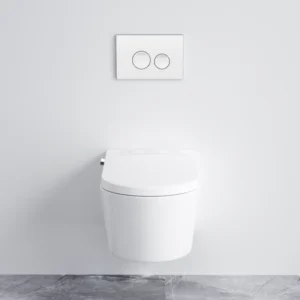 Compact wall-mounted smart toilet with built-in water tank and automatic switch