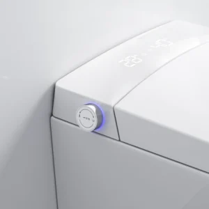 Compact wall-mounted smart toilet with built-in water tank, automatic switch, and multi-mode buttons