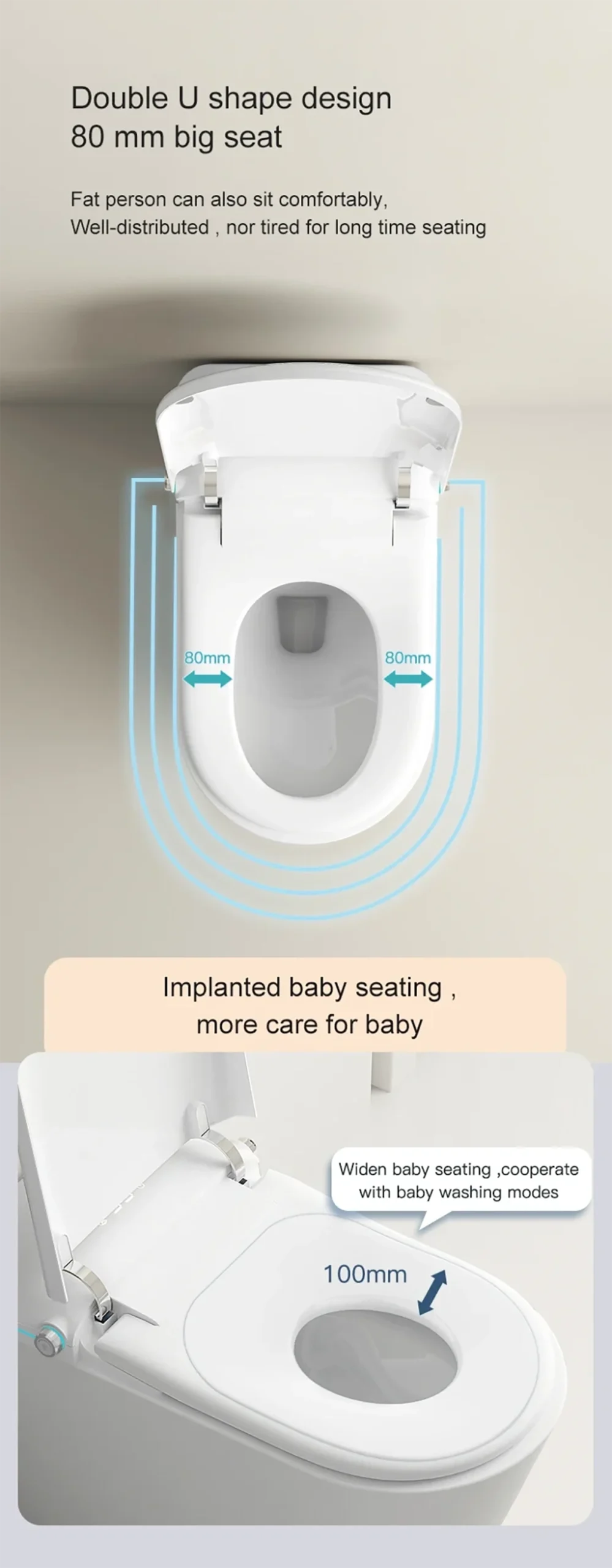 U2 Smart Toilet with Jet Siphon Flushing – Instant Heating & IPX4 Waterproof 1