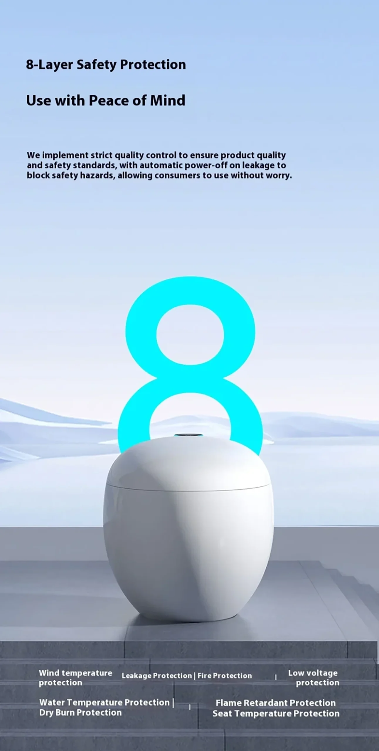 801 Full-Feature Smart Toilet with Dual-User Memory & RF Remote 1