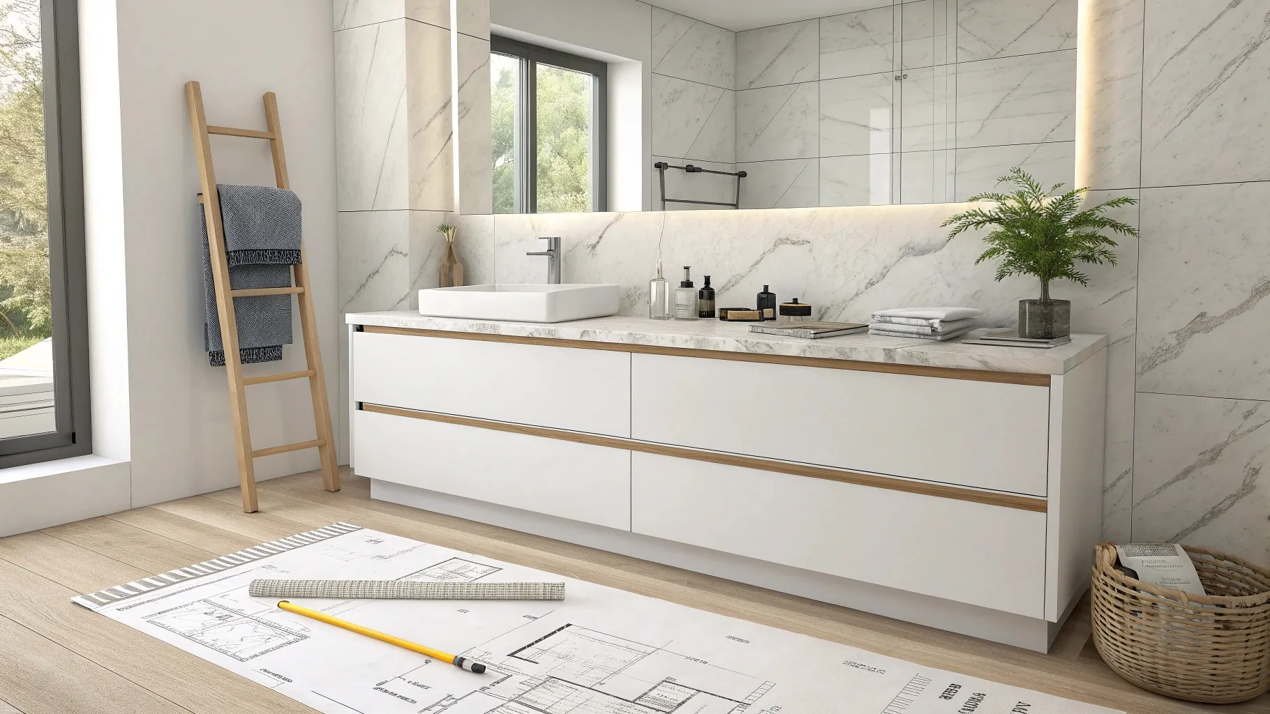 What is the recommended size for bathroom cabinets?