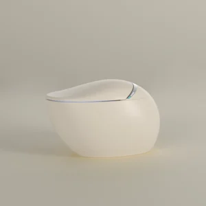 Off-white smart toilet with built-in pressure tank and multi-mode comfort system
