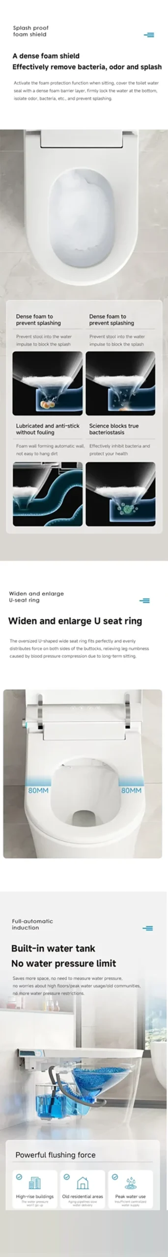 067 Intelligent One-Piece Toilet with Auto Open Lid and Warm Air Dryer 2