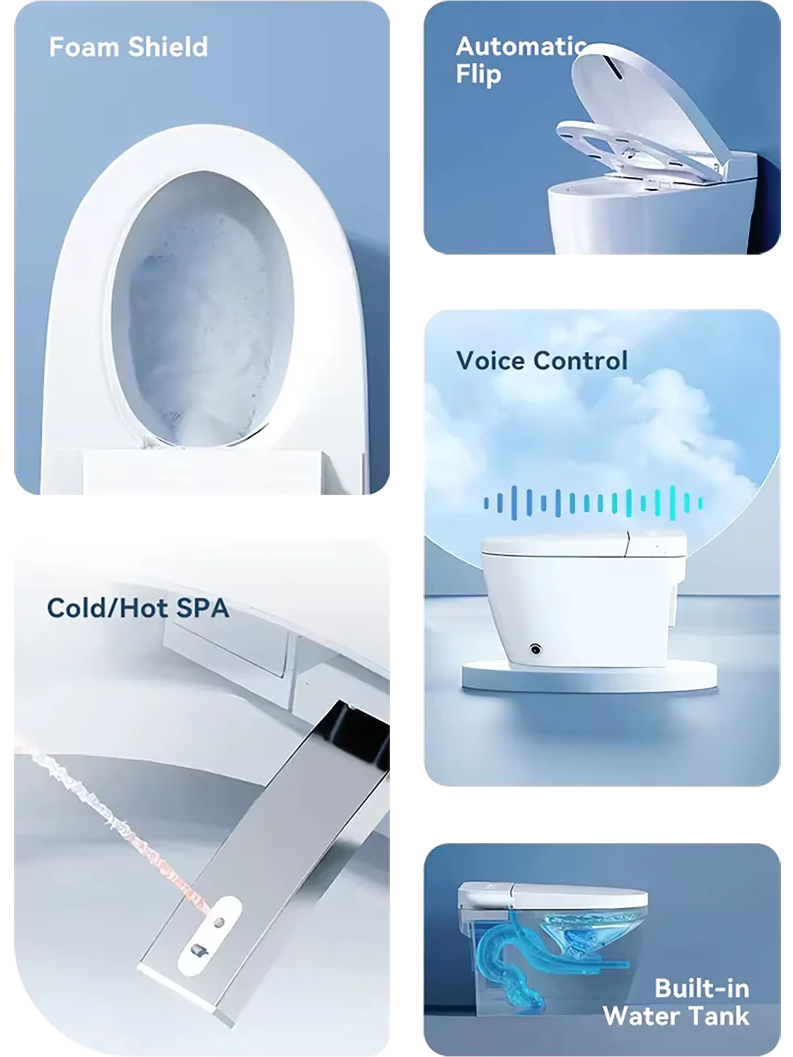 090 Smart Toilet with Remote Control, Heated Seat, and Night Light Function 2