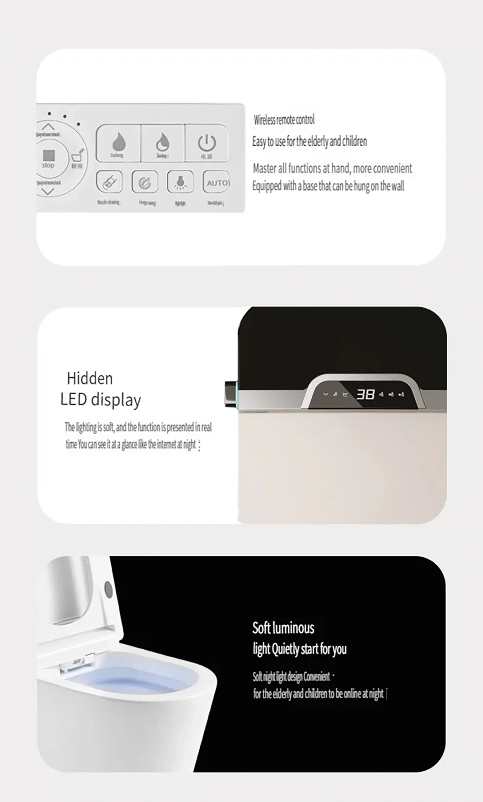 209 Smart Ceramic Toilet with Remote Control & Dual Waterway Design 2