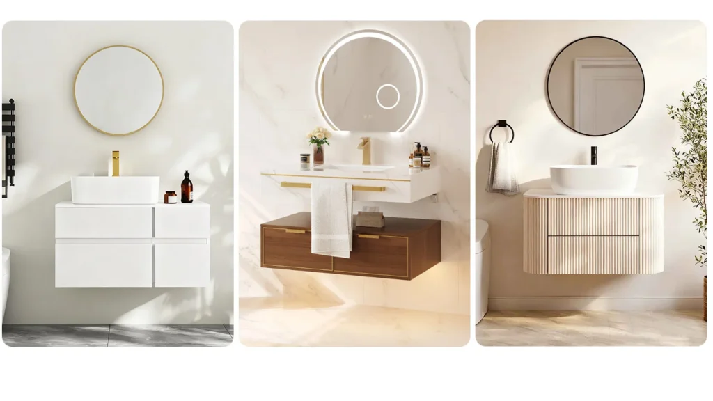 Minimalist modern bathroom vanity, Transitional Bathroom Vanity, Scandinavian bathroom vanity is the hotel's favorite style