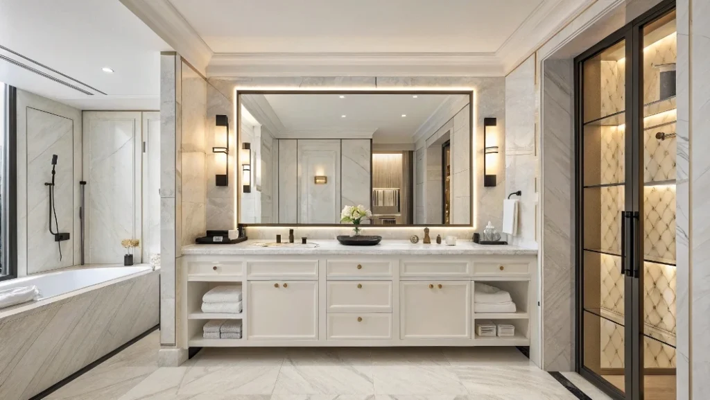 The frames are made of solid teak or marine-grade plywood, and the countertops are made of quartz or artificial stone, which enhances the comfort and living experience.