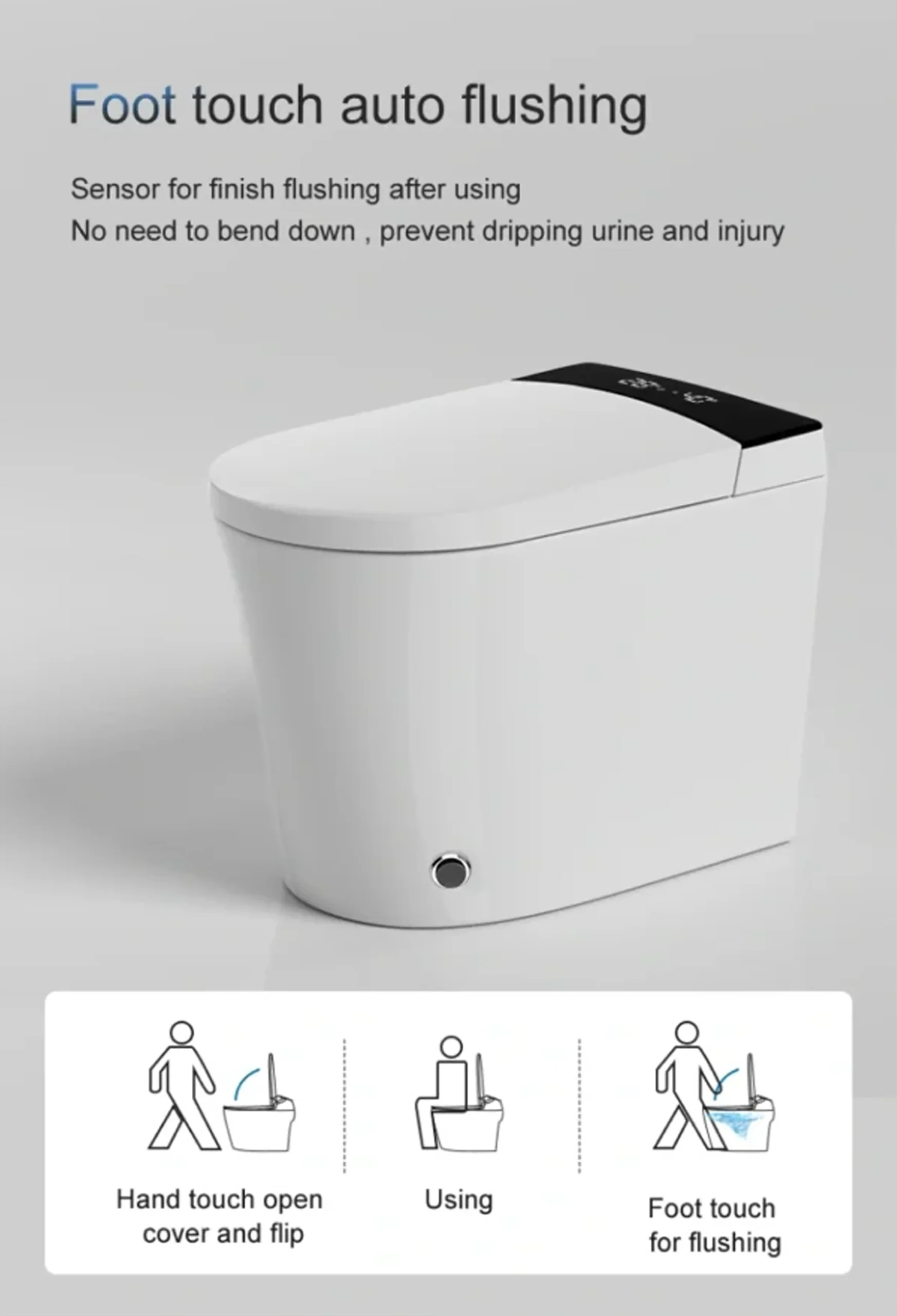 T4P Tankless Smart Toilet Automatic Flush System Heated Bidet LED Screen for Bathroom Project 3