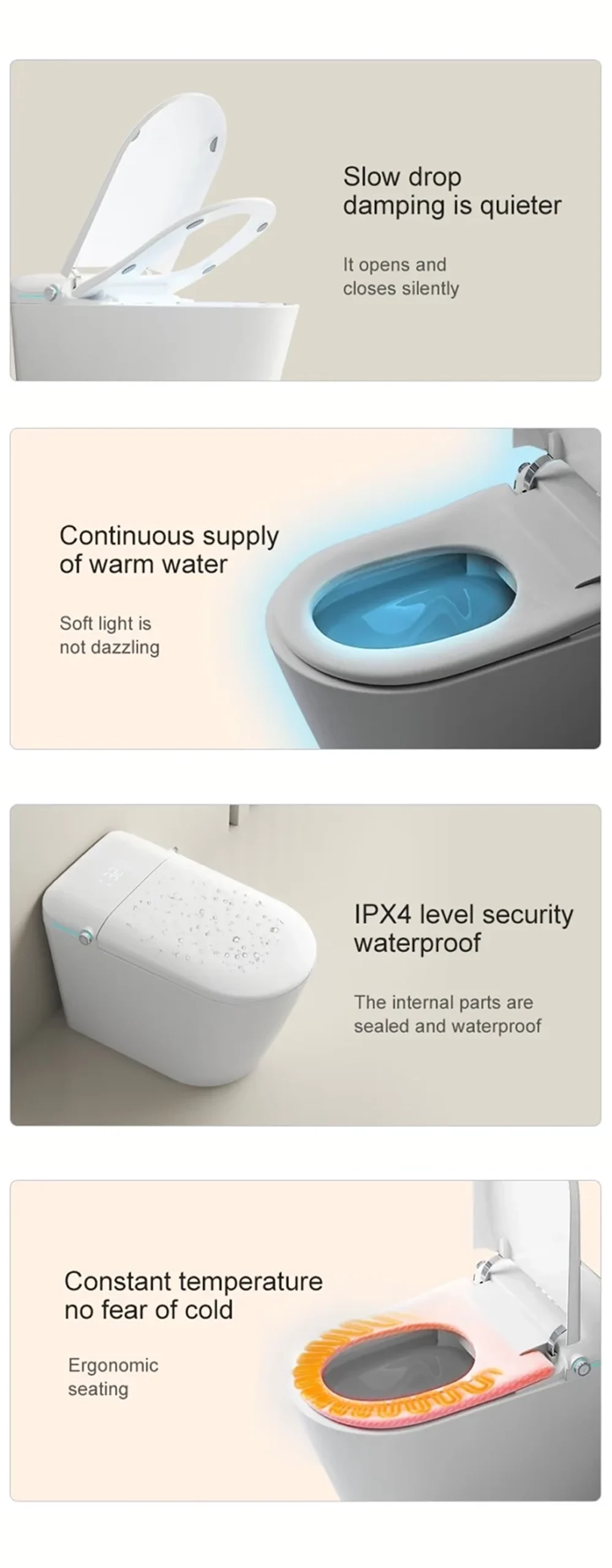U2 Smart Toilet with Jet Siphon Flushing – Instant Heating & IPX4 Waterproof 3