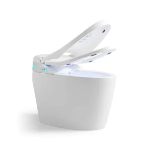 Smart dual-pit instant hot water toilet, equipped with ambient lighting and powerful vortex flushing function, equipped with silent opening device