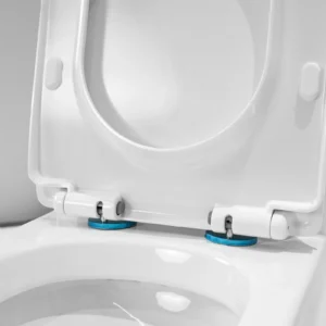 WP-1163 Stylish White Bathroom Toilet Washdown Toilet Comfort Height Bidet Seat, One-Touch Removable Cover for Easy Cleaning Inside and Outside of the Toilet.