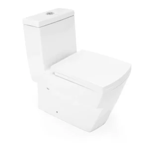 WP-0067A Bathroom floor-standing toilet with slow-drop seat and dual flush system, with a dense and smooth surface