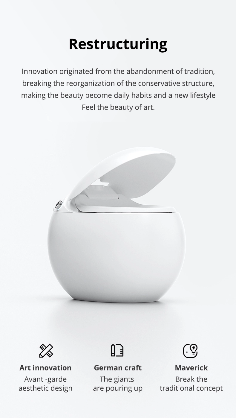 Revolutionary Egg-Shaped Design - Minimalist aesthetic with smooth curves - Premium white ceramic construction - Space-saving compact footprint
