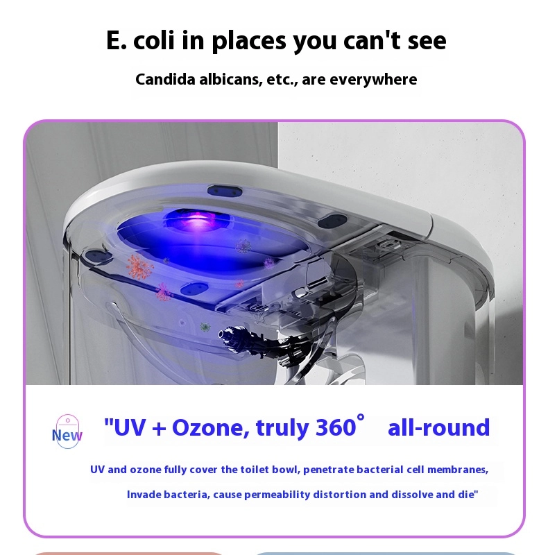 360ยฐ UV Sterilization System - Complete bowl coverage - Penetrates bacterial cell membranes - Continuous sanitization protection